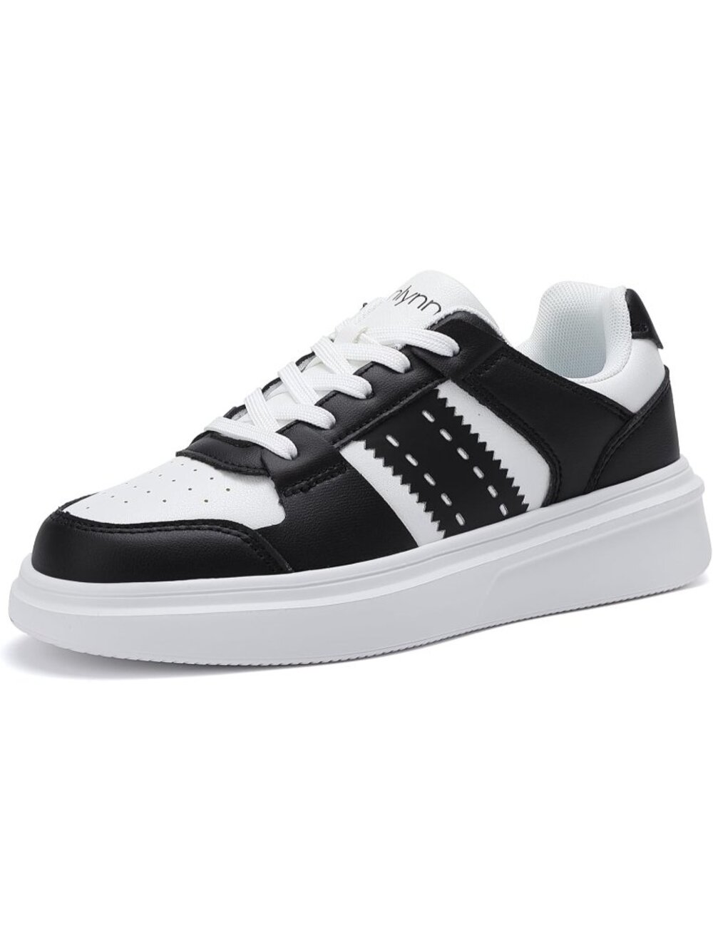 〽️Women's Athletic Sneakers Black White Lace-Up Low Top Breathable Closed Toe
